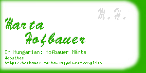 marta hofbauer business card