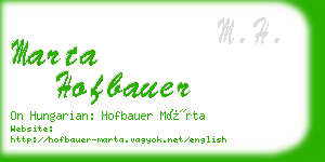 marta hofbauer business card